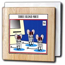 Three Blind Mice - 6 Inch Tile Napkin Holder by Blinds