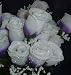 84 Silk Rose Flowers w/Raindrops - Wedding Flowers - Bridal/Floral - Purple/White