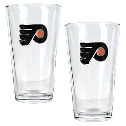 Philadelphia Flyers NHL 2pc Pint Ale Glass Set - Primary Logo by Great American Products