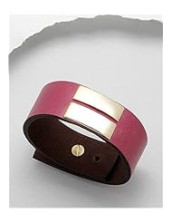 Pink Leather Bracelet In White Base
