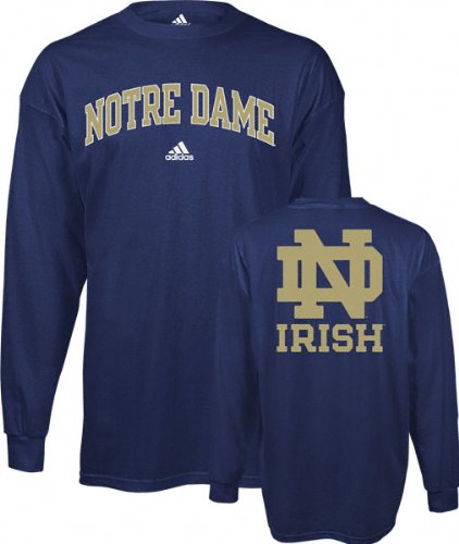 Notre Dame Fighting Irish Navy adidas Relentless Long Sleeve T-Shirt