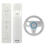 GTMax White Remote Controller + White Mario Racing Steering Driving Wheel f ....