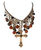 Button Cross Necklace