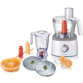 Philips HR7772/00 Food Processor with Blender and 6 Attachments, 700 Watt