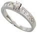 14k White Gold 1/8 (3.5mm) wide Ring, w/ 0.70 Carat Brilliant Cut & Invisible-set Diamonds, size 6