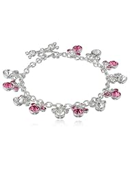 Disney Minnie Clear and Red Cubic Zirconia Bracelet, 7.5"