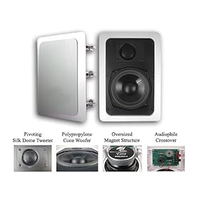 MA Audio MAQ-541-1 Home Theater In Wall Surround Sound Stereo Speakers