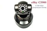 Baby Monitor for iPhone, Android, and Internet Browsers, Support Mac/Windows/Linux-Esky C5900 Wireless/Wired Pan & Tilt IP Camera(Fuscous)