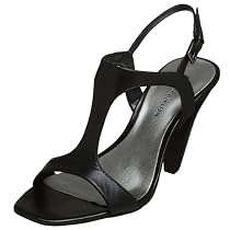 AK Anne Klein Women's Verona T-Strap Sandal,Black,8 M