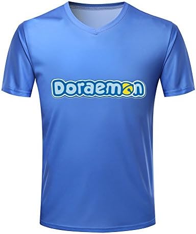 Chaunceyn Doraemon T Shirt Doraemon Costume cartoon Shirt 3d Doraemon Royal Blue Male v-neck t-shirts
