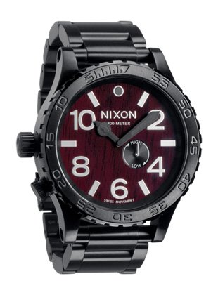 Nixon 51-30 Watch - Men's Dark Wood/Black, One Size
