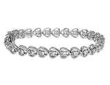 Antique Style Heart Bracelet in Sterling Silver .925 with Cubic Zirconia (CZ)