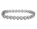 Antique Style Heart Bracelet in Sterling Silver .925 with Cubic Zirconia (CZ)