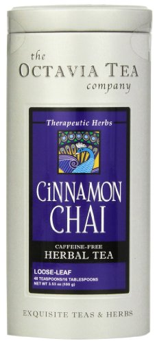 Octavia Tea Cinnamon Chai Caffeine-Free Herbal Tea, Loose Tea, 3.53 Ounce Tin