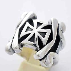 Silver Maltese Cross Men's Ring