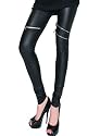 LeggingsQueen Sexy Zipper Faux Leather Leggings