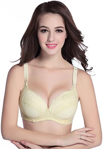 Sweet Closet specialty bustier hands-free pumping bra zipper adjust strap (XL, Yellow)
