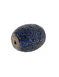 11*3mm Sapphire Gemstone Bead Finding Sterling Silver Antique Style Jewelry
