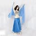 Sky Blue Silk Rectangular Veil