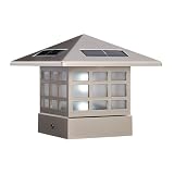 McFarland Cascade Terratec Solar Bungalow Post Cap, Stainless Steel, Fits 4x4-Inch Post