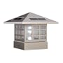McFarland Cascade Terratec Solar Bungalow Post Cap, Stainless Steel, Fits 4x4-Inch Post