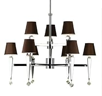 Hot Sale AF Lighting 6900-9H Candice Olson "Margo" Nine-Light Two-Tier Chandelier with Chocolate Silk Shades,, Chrome