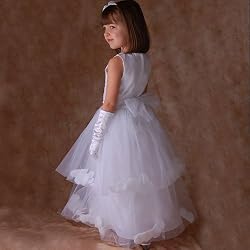 Sophias Style Boutique White Petal Wedding Flower Girl Pageant Dress 2T-14