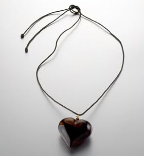 Tortoise Skin Heart Pendant Necklace