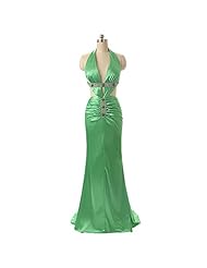 Backless Satin Halter Prom Dress/Wedding Party Dress 