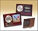 Personalized Photo holder desk clock with diamond-spun dial and three-hand movement