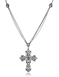 Betsey Johnson "Iconic Jet Setters" Cross Long Pendant Necklace, 35"