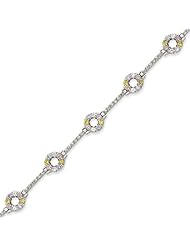 Sterling Silver 7 Inch Multicolor CZ Bracelet - 7 Inch