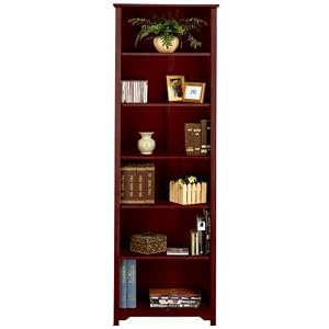 Oxford 24 Inch Dark Cherry Six - Shelf Open Bookcase, SIX-SHELF 24W, MERLOT