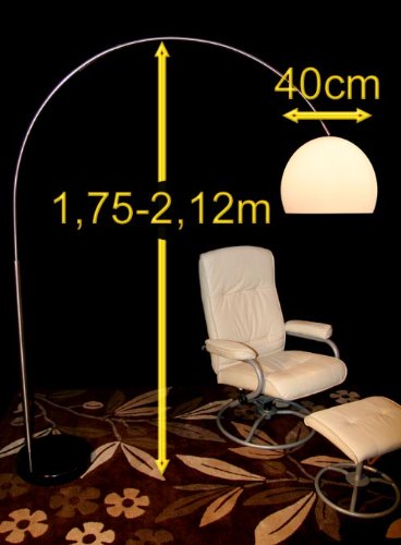 Bogenlampe Lampe Lounge Deal, H�he: 2,12m, Schirm: 40cm ~ wei�