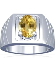 Platinum Oval Cut Yellow Sapphire Solitaire Ring