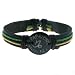 Capricorn Zodiac Sign Genuine Dark Leather Bracelet - Adjustable Length