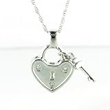 14KYG Diamond Heart and Key Pendant