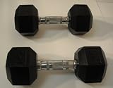 25 lb. Rubber Encased Hex Dumbbells (Pair)