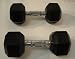 25 lb. Rubber Encased Hex Dumbbells (Pair)