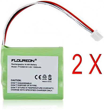 2 Packs FLOUERON 1500mAh 3.6V Ni-MH Reachargeable Cordless Phone Battery Packs for Huawei Verizon Home Phone Connect FT2260VW