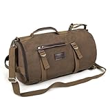 Eshow Men's Retro Canvas Weekend Travel Duffel Bag, Brown