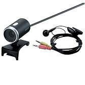 BUFFALO Webカメラ Cmos130万画素 UVC対応 ヘッドセット付 ブラック BSW13K05HBK