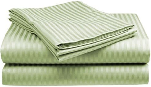 MILANI COLLECTION Striped FULL/QUEEN Sateen Duvet Cover Set, SAGE GREEN