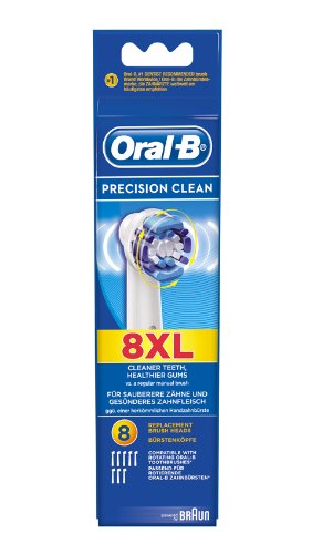 Braun Oral-B EB20-8 Precision Clean Replacement Rechargeable Toothbrush Heads 8-Pack (Packaging May Vary)