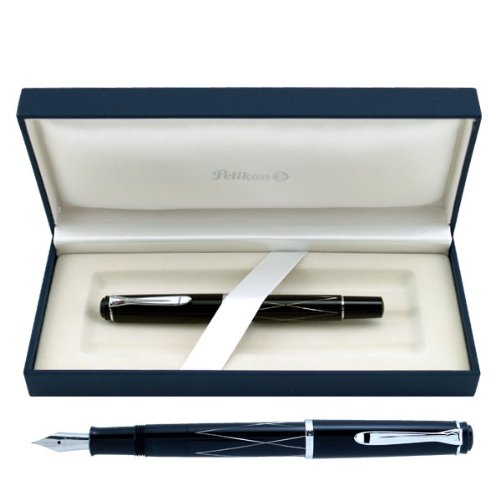 Pelikan M215 Fountain Pen Black/Silver Fine On Sale