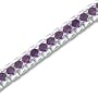 Bold and Beautiful 9.75 carats total weight Round Cut Amethyst Gemstone Tennis Bracelet in Sterling Silver