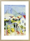 Poster Art Print framed: August Macke - St. Germain Bei Tunis (32 x 24 inches)