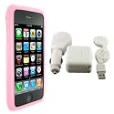 (More Colors Available) Silicone Skin case cover for Apple iPhone 3G 3G S Pkg includes home adapter+car charger+usb cable+screen protector 8gb 16gb 32gb