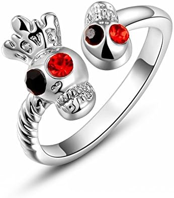 ROXI 18K Platitum Plated Multi-color Crystal Skull Ring Fashion Jewelry For Women Party Wedding (Available in Sizes 6 7 8)