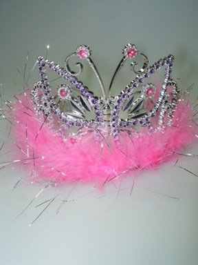 Butterfly Design Tiara with Feathers